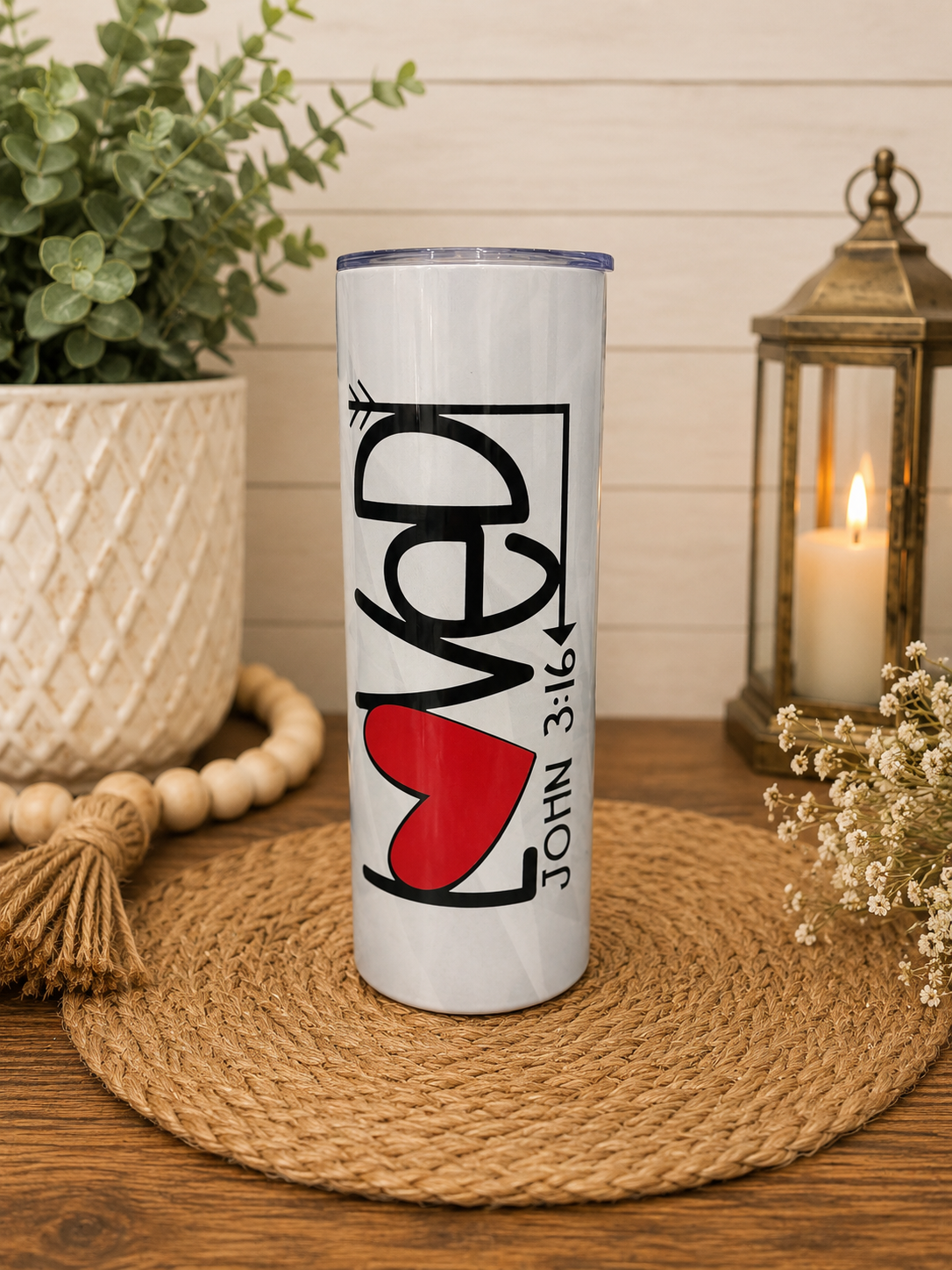 Loved - John 3:16 - Stainless Steel Tumbler