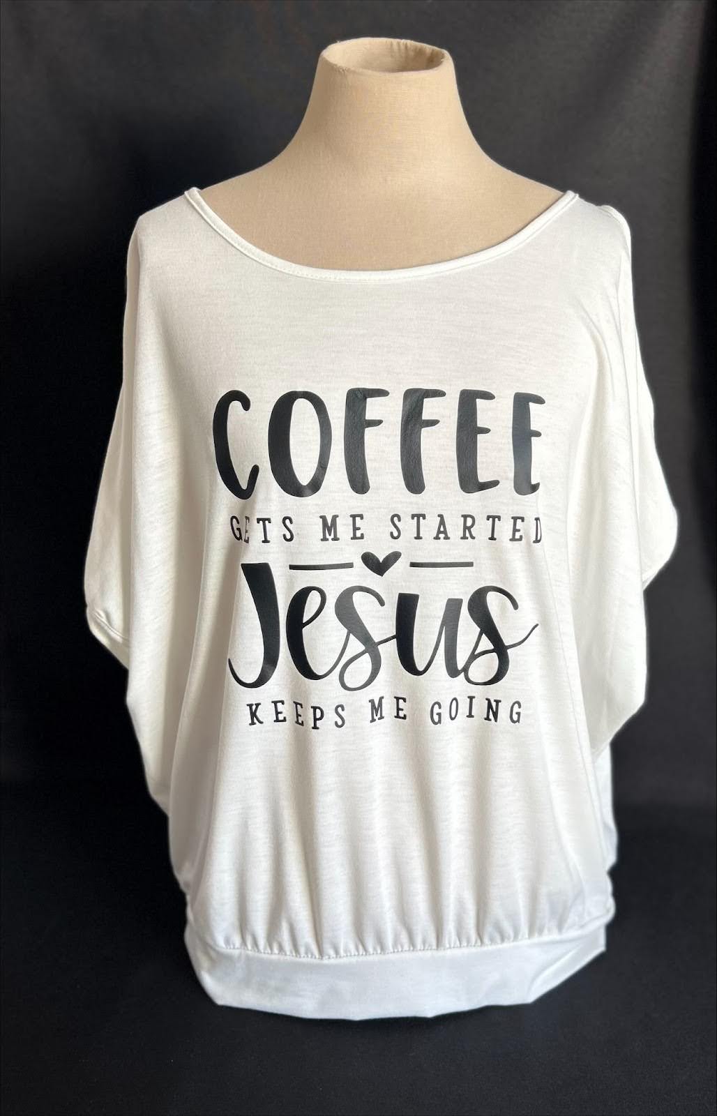 Coffee and Jesus - T-Shirt, White