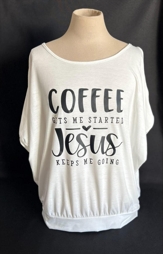 Coffee and Jesus - T-Shirt, White